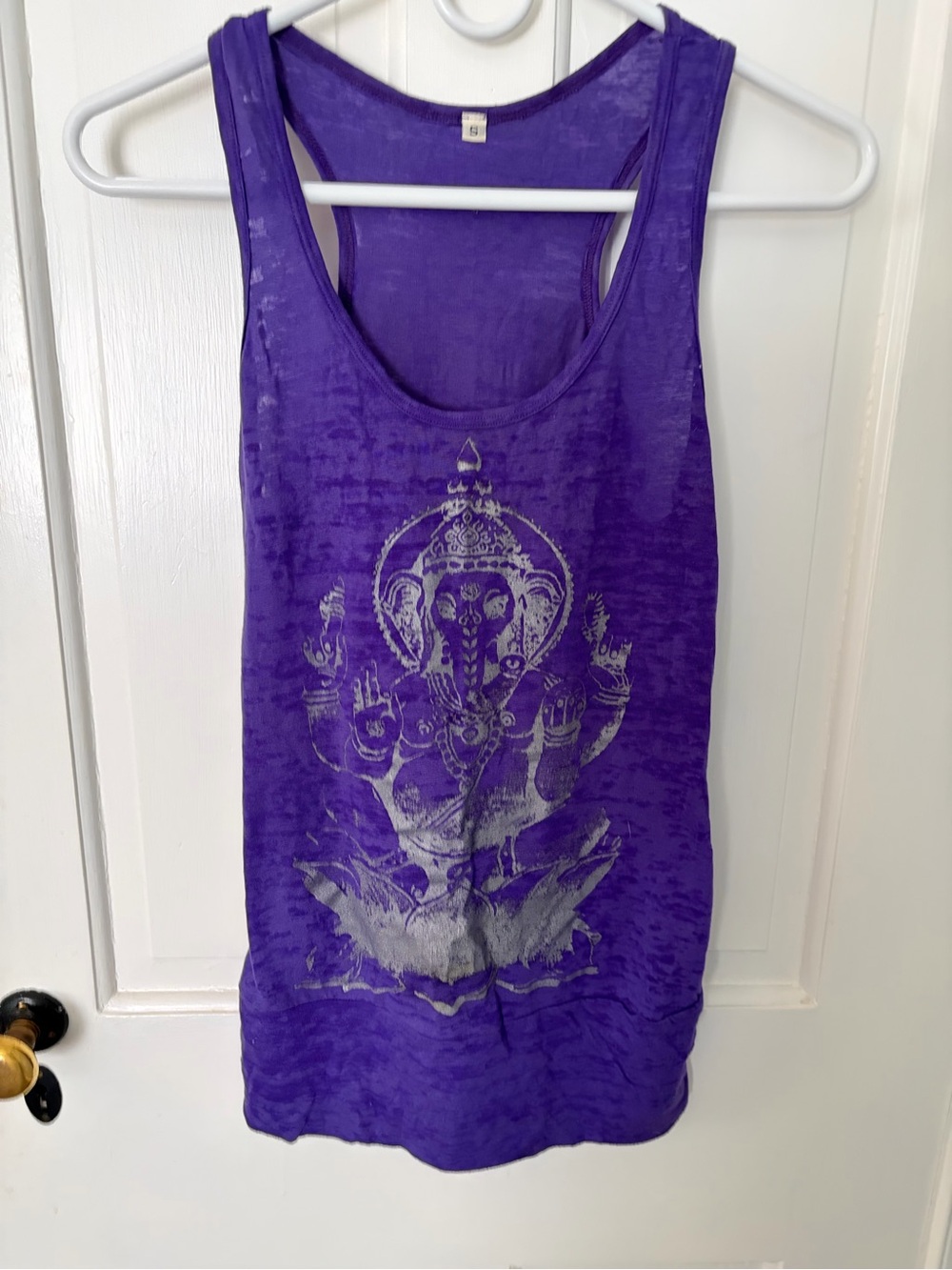 Purple Ganesha Graphic Racerback Tank Top Small